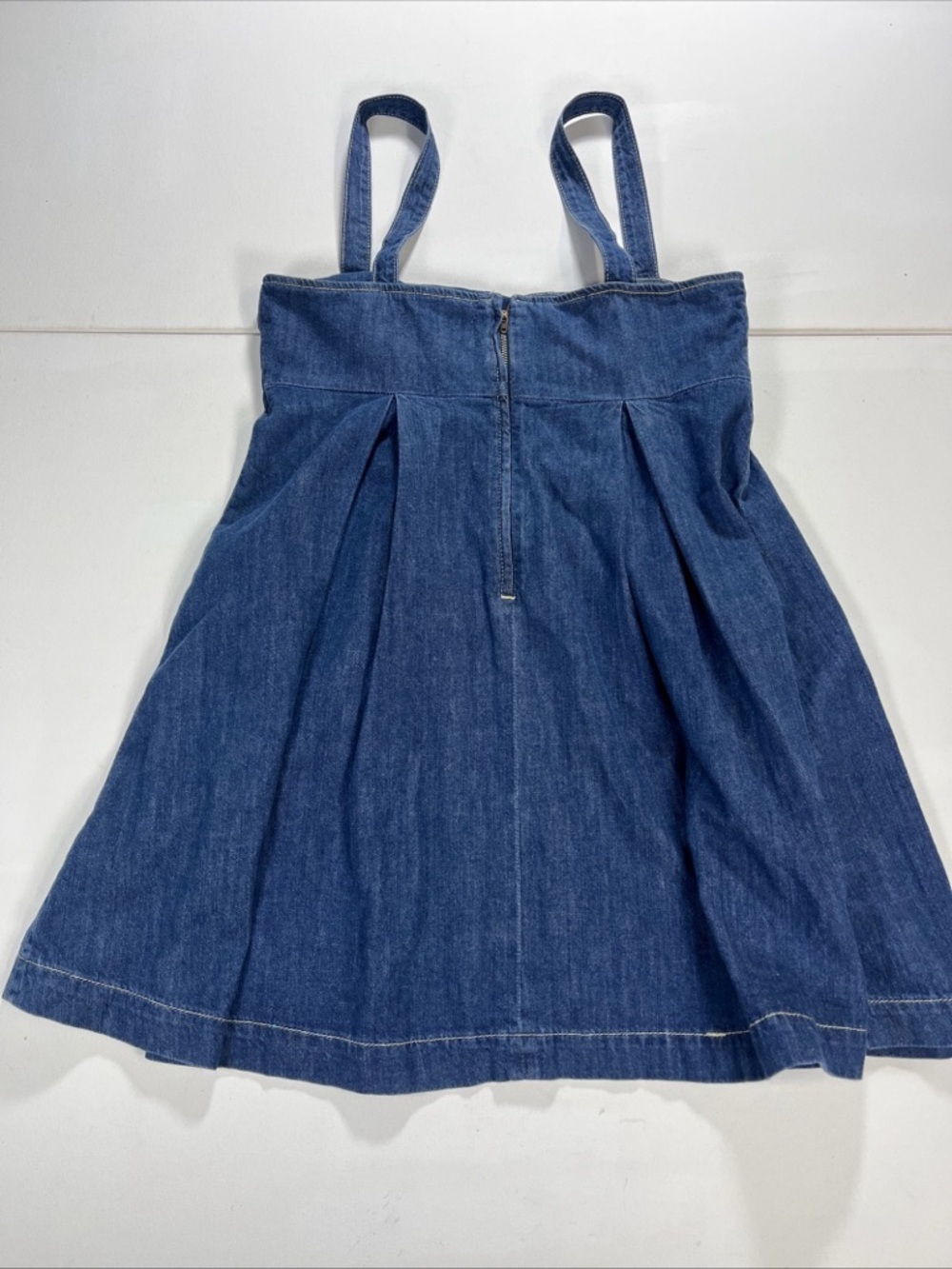 SOLD Reformation Denim Mini Dress Zip Womens Size 6 Minimal Cecil Adjustable - Picture 11 of 16